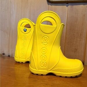 CROCS Kids Yellow Rain Boots